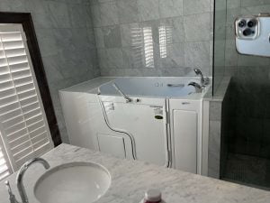 Walk in tub after installation